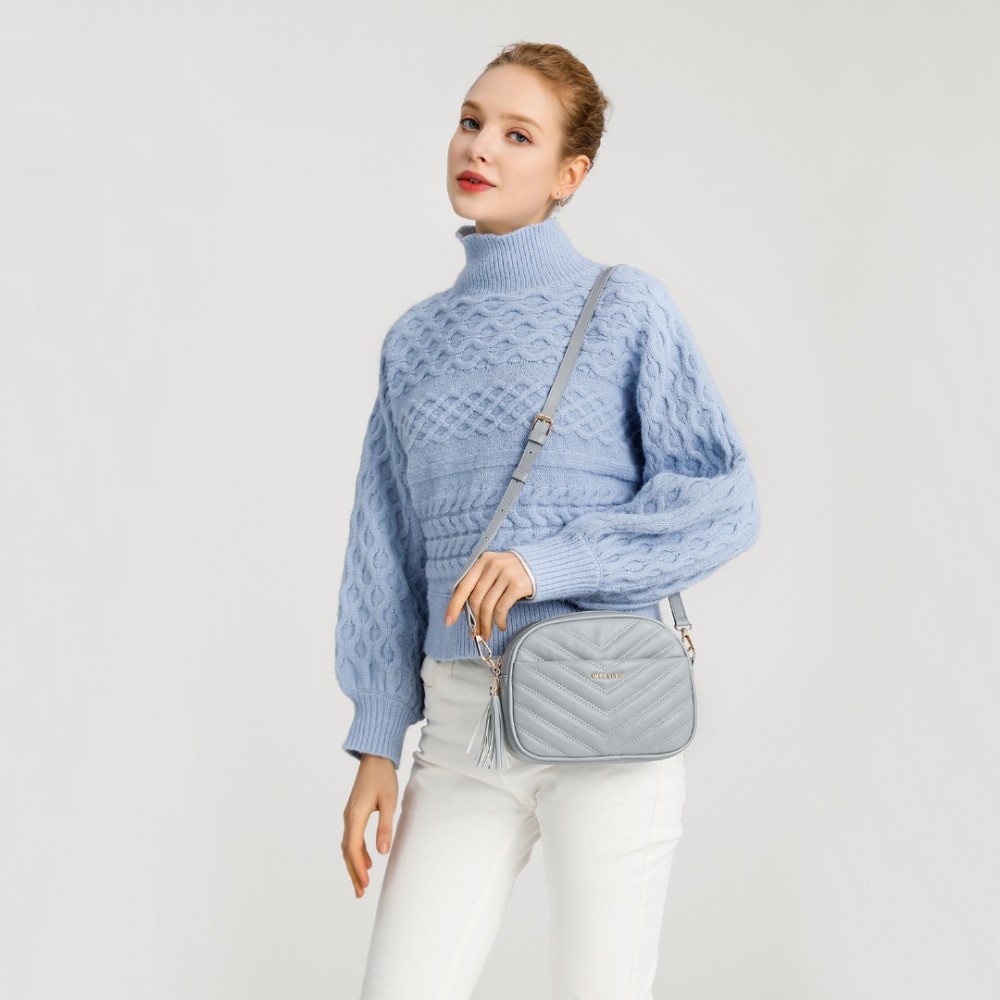 Miss Lulu dámska crossbody kabelka LA2119 - (sivá) LA2119-GY-(4)-1000x1000